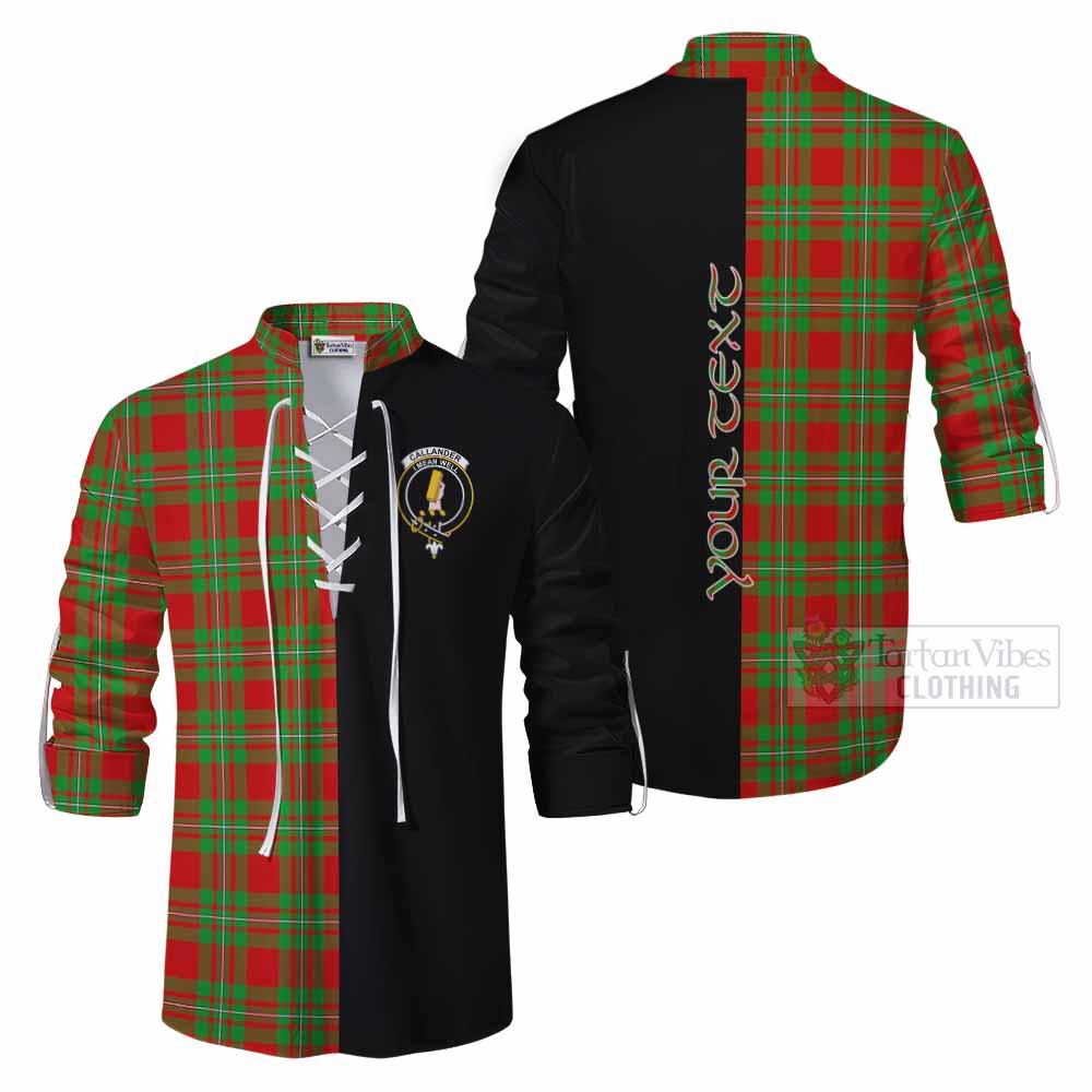 Tartan Vibes Clothing Callander Tartan Ghillie Kilt Shirt with Family Crest and Half Of Me Style