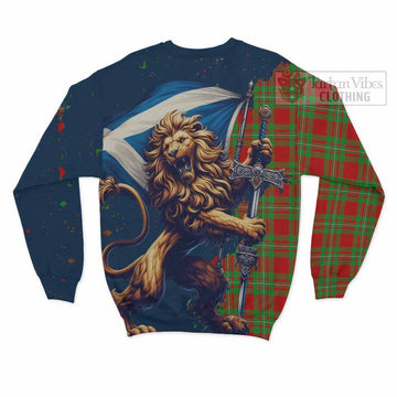 Callander Tartan Family Crest Sweatshirt with Scottish Majestic Lion