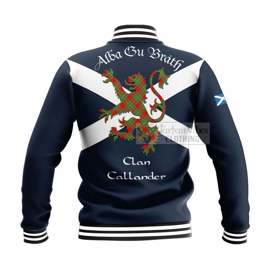 Tartan Vibes Clothing Callander Tartan Lion Rampant Baseball Jacket – Proudly Display Your Heritage with Alba Gu Brath and Clan Name