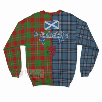 Callander Tartan Sweatshirt Happy St. Andrew's Day Half Tartan Style