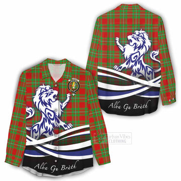 Callander Tartan Women's Casual Shirt with Alba Gu Brath Regal Lion Emblem