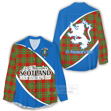 Callander Family Crest Tartan Women's Casual Shirt Celebrate Saint Andrew's Day in Style