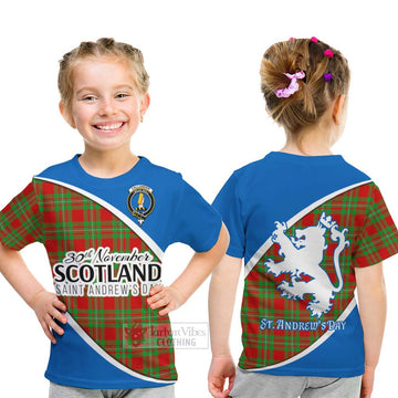 Callander Family Crest Tartan Kid T-Shirt Celebrate Saint Andrew's Day in Style