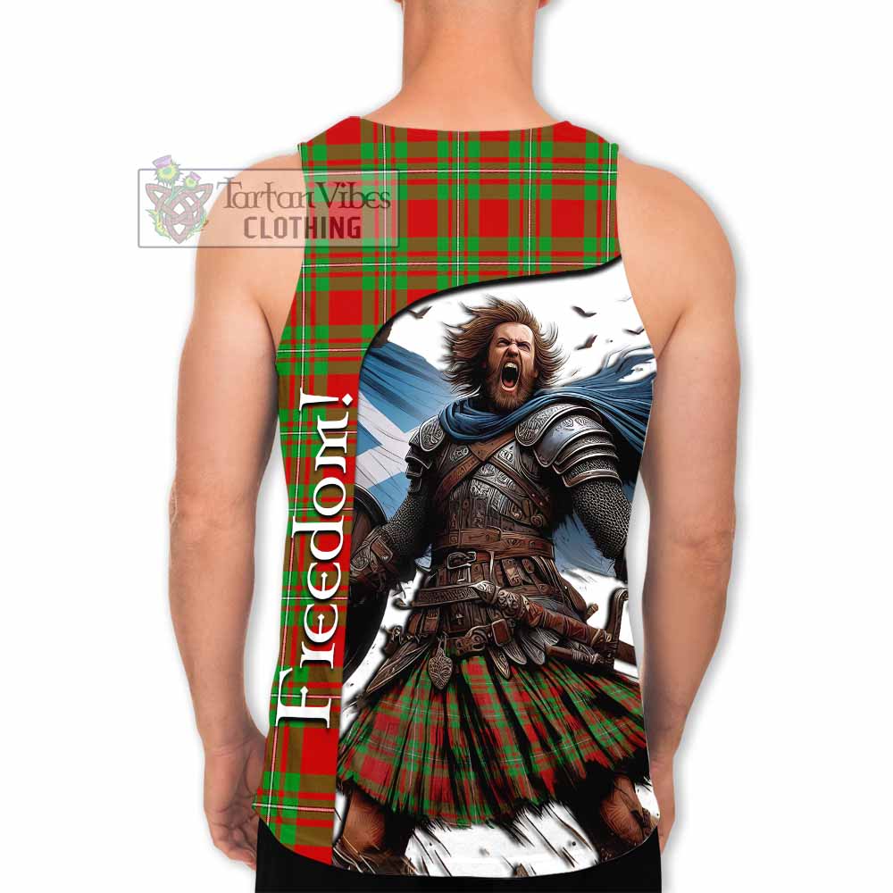 Tartan Vibes Clothing Callander Crest Tartan Men's Tank Top Inspired by the Freedom of Scottish Warrior