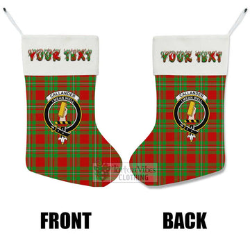 Callander Tartan Family Crest Christmas Stocking with Personalized Text