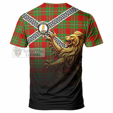 Callander Crest Tartan T-Shirt with Golden Lion Emblem Celtic Style - Tartan Vibes Clothing