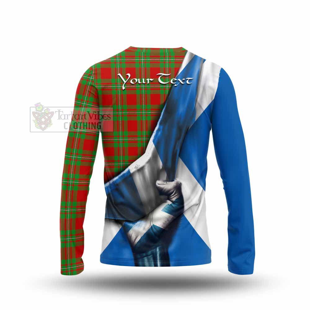 Tartan Vibes Clothing Callander Tartan Long Sleeve T-Shirt with Family Crest Scotland Patriotic Style