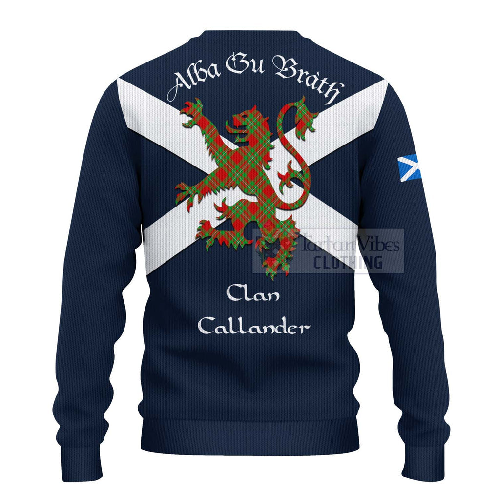 Tartan Vibes Clothing Callander Tartan Lion Rampant Knitted Sweater – Proudly Display Your Heritage with Alba Gu Brath and Clan Name