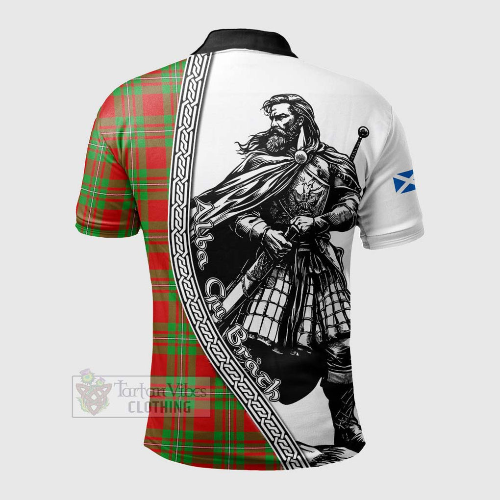 Tartan Vibes Clothing Callander Tartan Clan Crest Polo Shirt with Highlander Warrior Celtic Style