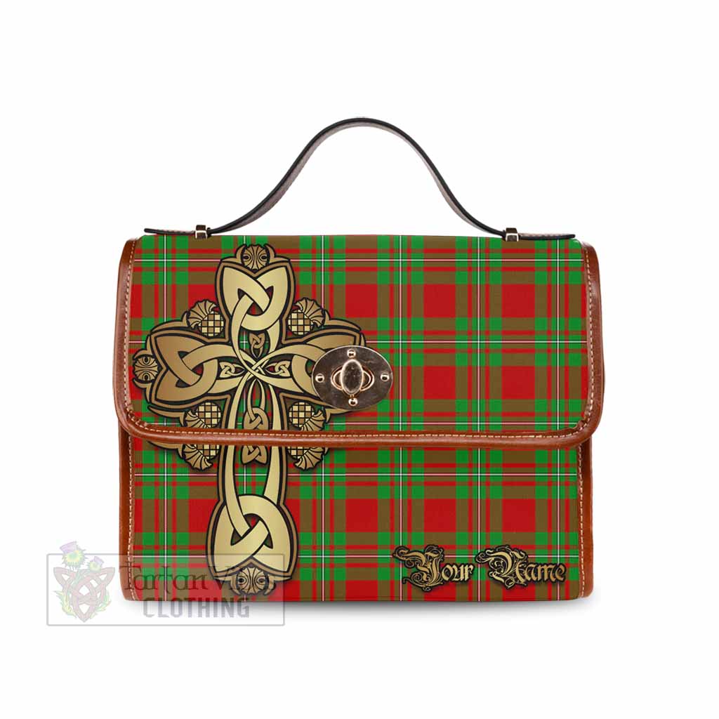 Tartan Vibes Clothing Callander Tartan Waterproof Canvas Bag Golden Thistle Celtic Cross Style