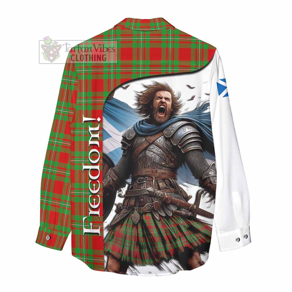 Tartan Vibes Clothing Callander Crest Tartan Women's Casual Shirt Inspired by the Freedom of Scottish Warrior