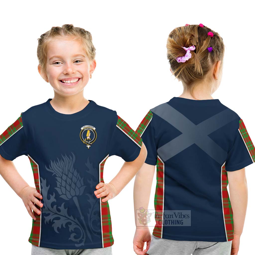 Tartan Vibes Clothing Callander Tartan Kid T-Shirt with Family Crest and Scottish Thistle Vibes Sport Style