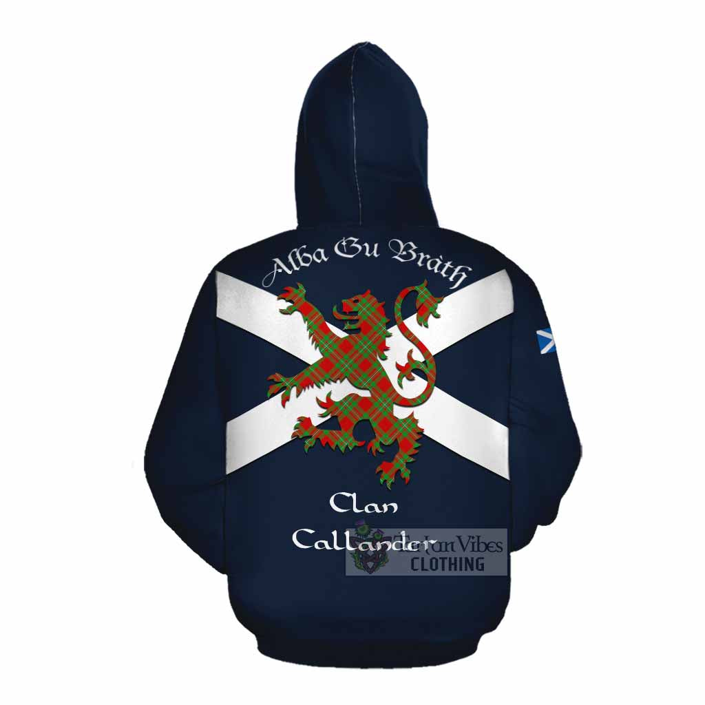 Tartan Vibes Clothing Callander Tartan Lion Rampant Cotton Hoodie Proudly Display Your Heritage with Alba Gu Brath and Clan Name