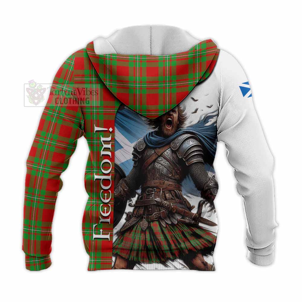 Tartan Vibes Clothing Callander Crest Tartan Knitted Hoodie Inspired by the Freedom of Scottish Warrior