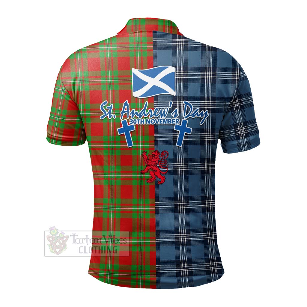 Tartan Vibes Clothing Callander Tartan Polo Shirt Happy St. Andrew's Day Half Tartan Style