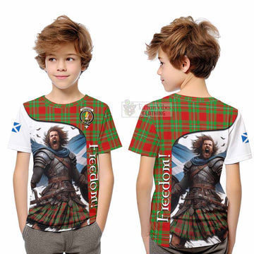 Callander Crest Tartan Kid T-Shirt Inspired by the Freedom of Scottish Warrior