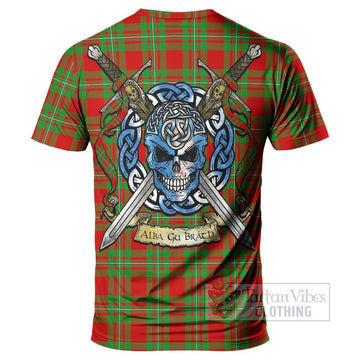 Callander Tartan T-Shirt with Family Crest Celtic Skull Style - Tartan Vibes Clothing