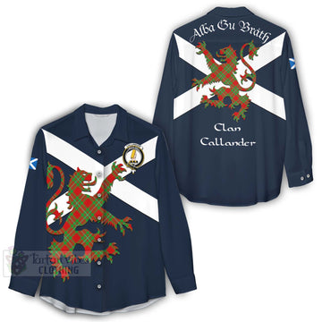 Callander Tartan Lion Rampant Women's Casual Shirt Proudly Display Your Heritage with Alba Gu Brath and Clan Name