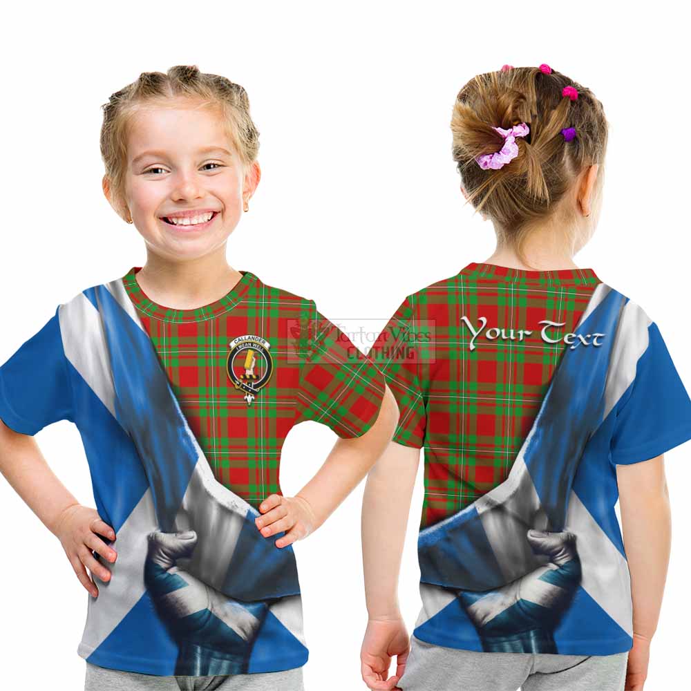 Tartan Vibes Clothing Callander Tartan Kid T-Shirt with Family Crest Scotland Patriotic Style