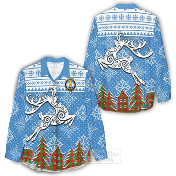 Callander Clan Christmas Women's Casual Shirt Celtic Reindeer Style