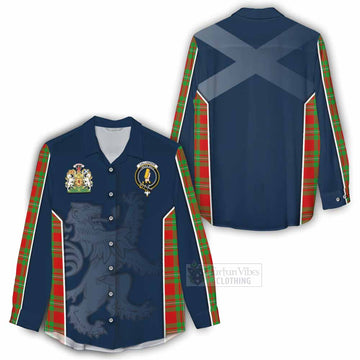 Callander Tartan Women's Casual Shirt with Family Crest and Lion Rampant Vibes Sport Style