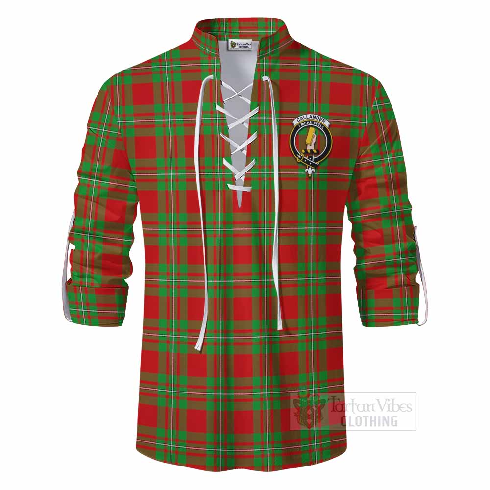 Tartan Vibes Clothing Callander Tartan Ghillie Kilt Shirt with Family Crest DNA In Me Style