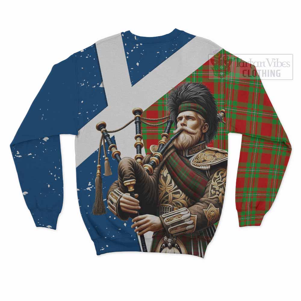 Tartan Vibes Clothing Callander Tartan Sweatshirt with Family Crest Scottish Bagpiper Vibes