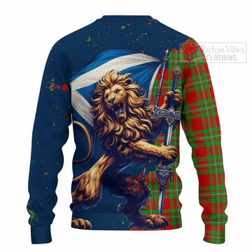 Callander Tartan Family Crest Knitted Sweater with Scottish Majestic Lion