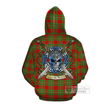 Callander Tartan Cotton Hoodie with Family Crest Celtic Skull Style Pullover Hoodie - Tartan Vibes Clothing
