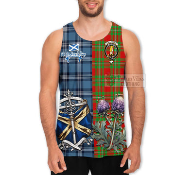 Callander Tartan Men's Tank Top Happy St. Andrew's Day Half Tartan Style