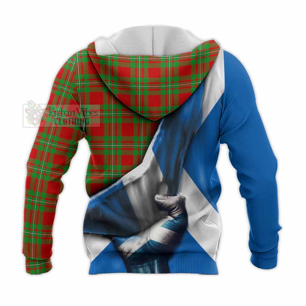 Tartan Vibes Clothing Callander Tartan Knitted Hoodie with Family Crest Scotland Patriotic Style