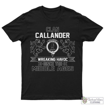 Callander Family Crest 2D Cotton Men's T-Shirt Wreaking Havoc Style