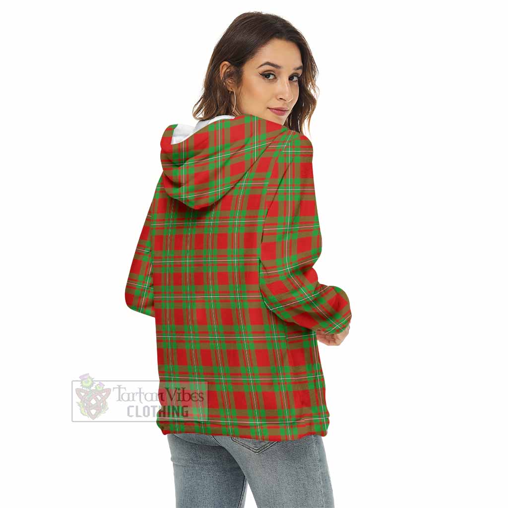 Tartan Vibes Clothing Callander Tartan Crest Women's Borg  Half Zip Fleece Hoodie