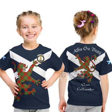 Callander Tartan Lion Rampant Kid T-Shirt Proudly Display Your Heritage with Alba Gu Brath and Clan Name