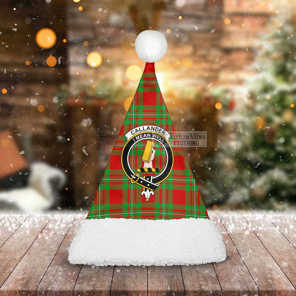 Tartan Vibes Clothing Callander Tartan Christmas Santa Hats with Family Crest