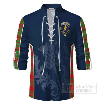 Callander Tartan Ghillie Kilt Shirt with Family Crest and Scottish Thistle Vibes Sport Style