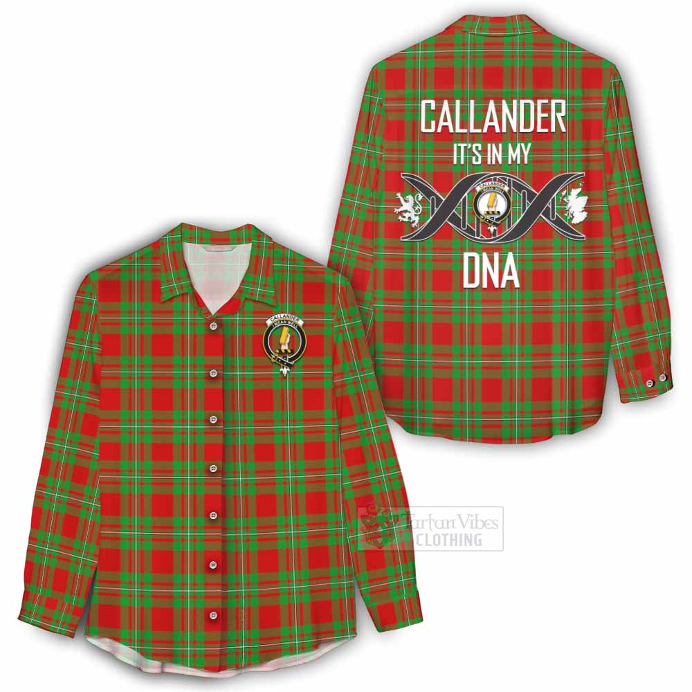 Tartan Vibes Clothing Callander Tartan Women's Casual Shirt with Family Crest DNA In Me Style