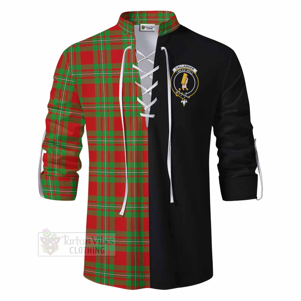 Tartan Vibes Clothing Callander Tartan Ghillie Kilt Shirt with Family Crest and Half Of Me Style