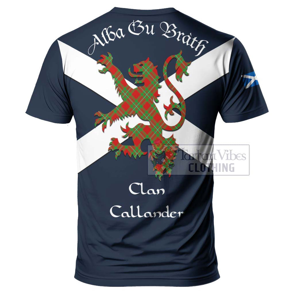 Tartan Vibes Clothing Callander Tartan Lion Rampant T-Shirt – Proudly Display Your Heritage with Alba Gu Brath and Clan Name