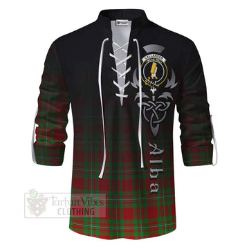 Callander Tartan Ghillie Kilt Shirt Featuring Alba Gu Brath Family Crest Celtic Inspired