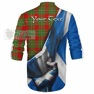 Callander Tartan Ghillie Kilt Shirt with Family Crest Scotland Patriotic Style