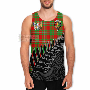 Callander Crest Tartan Men's Tank Top with New Zealand Silver Fern Half Style