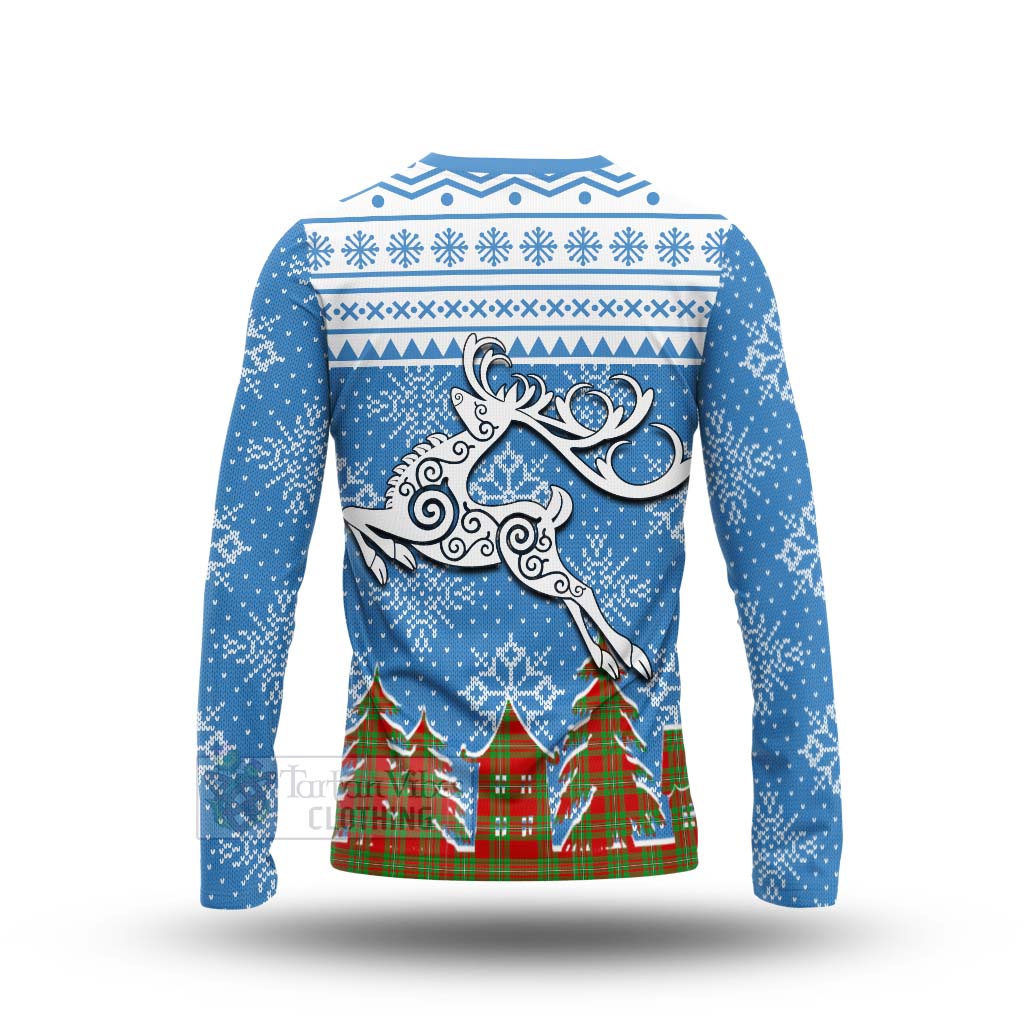 Tartan Vibes Clothing Callander Clan Christmas Long Sleeve T-Shirt Celtic Reindeer Style