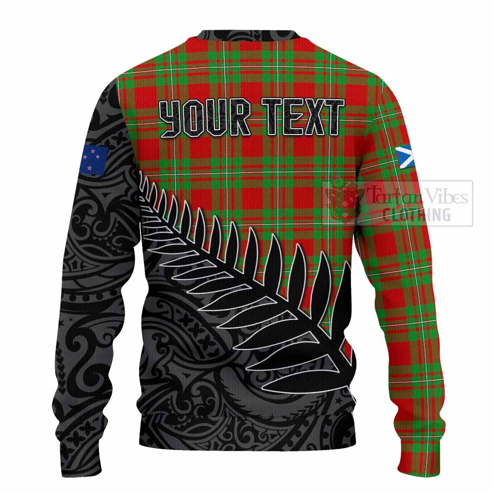 Tartan Vibes Clothing Callander Crest Tartan Knitted Sweater with New Zealand Silver Fern Half Style