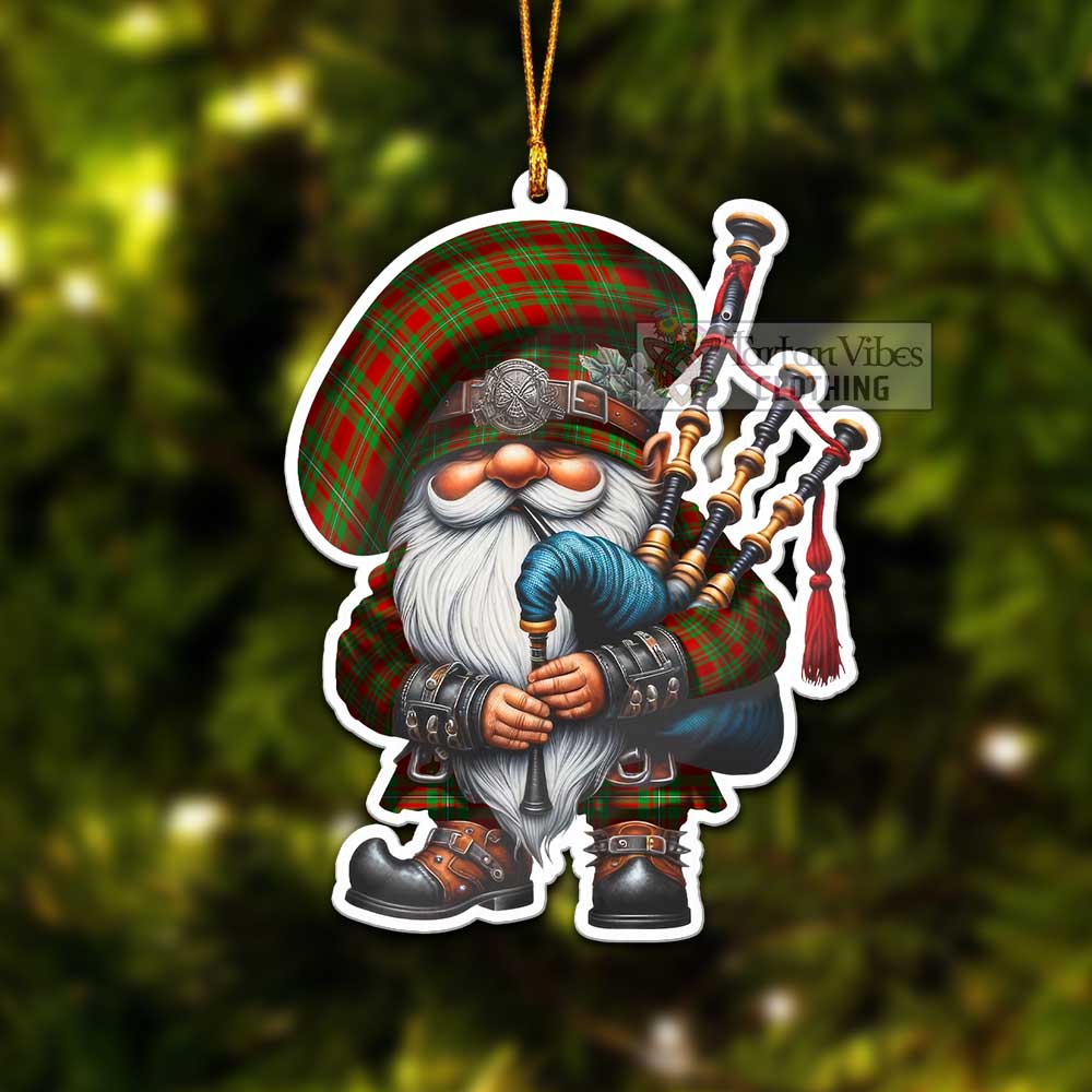 Tartan Vibes Clothing Callander Tartan Badpiper Gnome Christmas Ornament