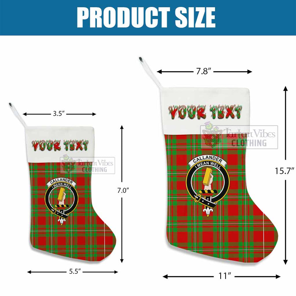 Tartan Vibes Clothing Callander Tartan Family Crest Christmas Stocking with Personalized Text