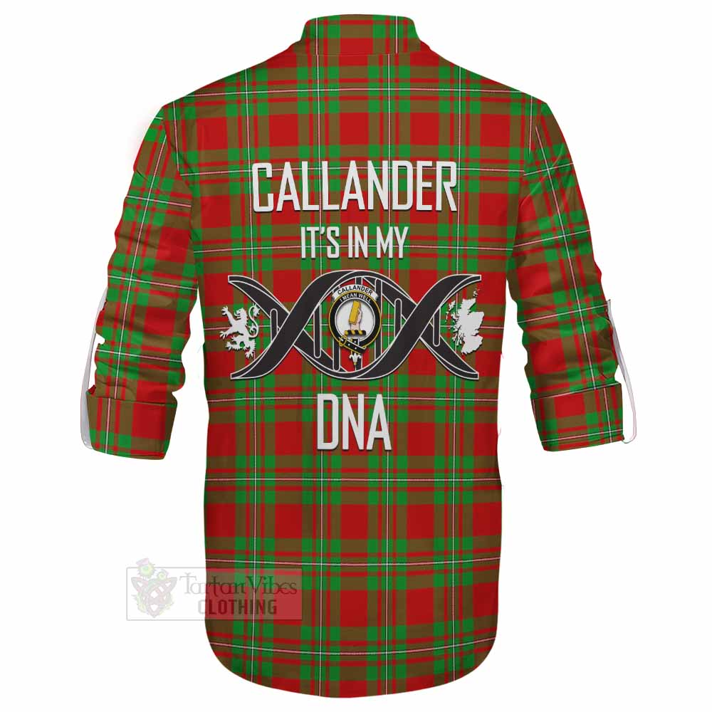 Tartan Vibes Clothing Callander Tartan Ghillie Kilt Shirt with Family Crest DNA In Me Style