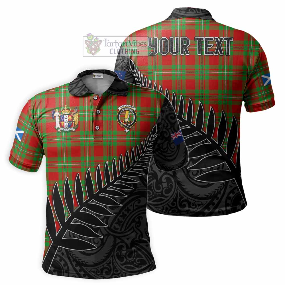 Callander Crest Tartan Polo Shirt with New Zealand Silver Fern Half Style