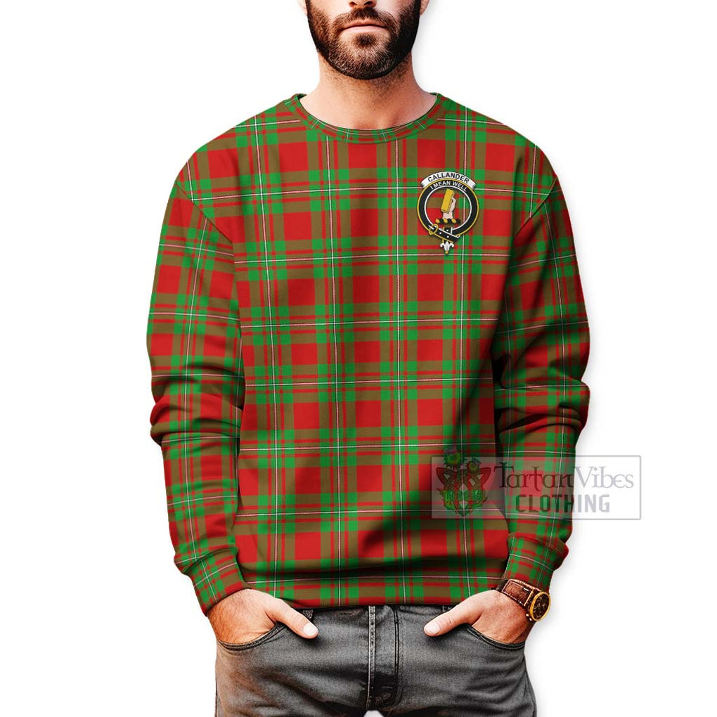 Tartan Vibes Clothing Callander Tartan Sweatshirt with Family Crest Celtic Skull Style