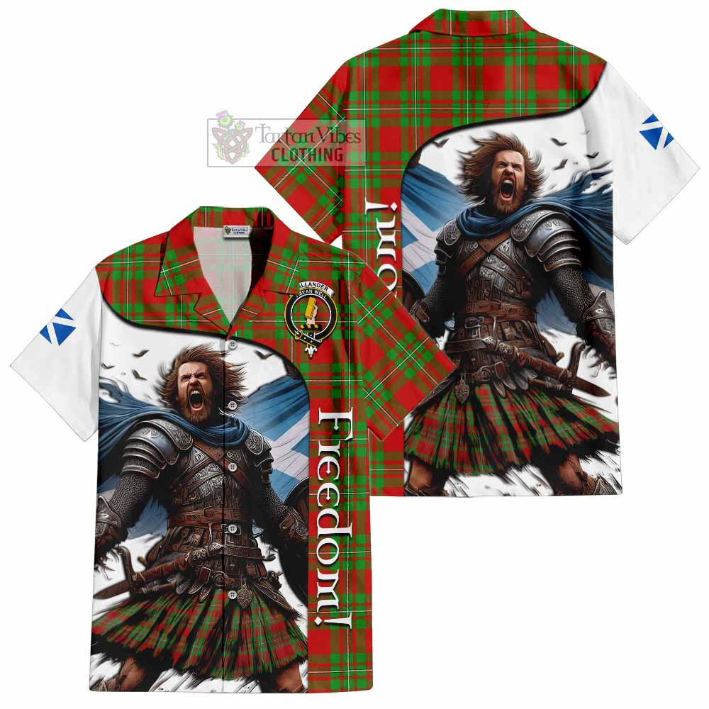 Tartan Vibes Clothing Callander Crest Tartan Short Sleeve Button Shirt Inspired by the Freedom of Scottish Warrior